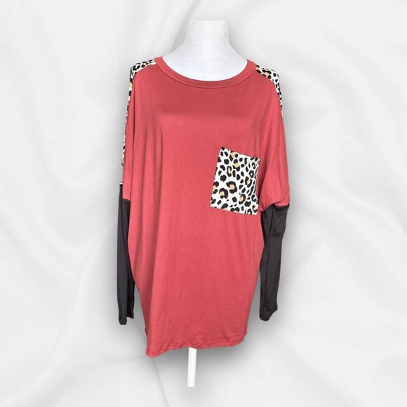 Haptics Tops - *NEW* Haptics Soft Tunic with Animal Print - Small Boho, Cozy, Athleisure, Casua